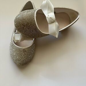 Sparkling Rhinestone Ballet Flats with Bow